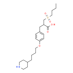 ChemSpider 2D Image | 3-(Butylsulfonyl)-2-{4-[4-(4-piperidinyl)butoxy]benzyl}propanoic acid | C23H37NO5S