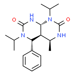 ChemSpider 2D Image | (4S,4aS,5R,8aR)-1,6-Diisopropyl-4-methyl-5-phenylhexahydropyrimido[4,5-d]pyrimidine-2,7(1H,3H)-dione | C19H28N4O2