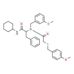 ChemSpider 2D Image | N-Cyclohexyl-Nalpha-(3-methoxybenzyl)-Nalpha-{[(4-methoxybenzyl)sulfanyl]acetyl}phenylalaninamide | C33H40N2O4S