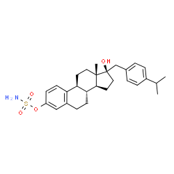 ChemSpider 2D Image | (17beta)-17-Hydroxy-17-(4-isopropylbenzyl)estra-1,3,5(10)-trien-3-yl sulfamate | C28H37NO4S