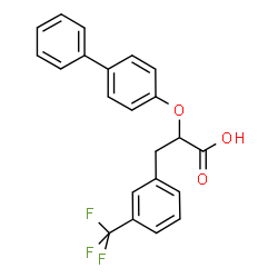 ChemSpider 2D Image | 2-(4-Biphenylyloxy)-3-[3-(trifluoromethyl)phenyl]propanoic acid | C22H17F3O3