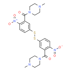 ChemSpider 2D Image | [Disulfanediylbis(6-nitro-3,1-phenylene)]bis[(4-methyl-1-piperazinyl)methanone] | C24H28N6O6S2