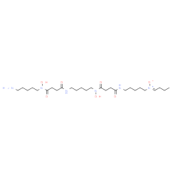 ChemSpider 2D Image | N-(5-Aminopentyl)-N'-(5-{[4-({5-[(Z)-butylidene(oxido)-lambda~5~-azanyl]pentyl}amino)-4-oxobutanoyl](hydroxy)amino}pentyl)-N-hydroxysuccinamide | C27H52N6O7