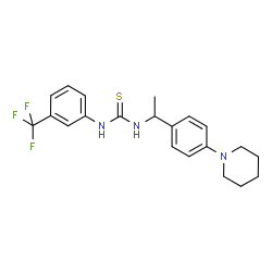 ChemSpider 2D Image | 1-{1-[4-(1-Piperidinyl)phenyl]ethyl}-3-[3-(trifluoromethyl)phenyl]thiourea | C21H24F3N3S