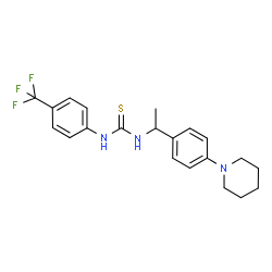 ChemSpider 2D Image | 1-{1-[4-(1-Piperidinyl)phenyl]ethyl}-3-[4-(trifluoromethyl)phenyl]thiourea | C21H24F3N3S