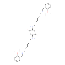 ChemSpider 2D Image | 2,5-Bis({6-[ethyl(2-methoxybenzyl)amino]hexyl}amino)-1,4-benzoquinone | C38H56N4O4