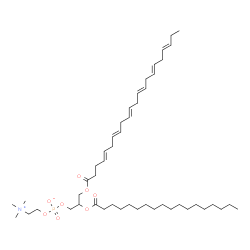 ChemSpider 2D Image | 3-[(4E,7E,10E,13E,16E,19E)-4,7,10,13,16,19-Docosahexaenoyloxy]-2-(stearoyloxy)propyl 2-(trimethylammonio)ethyl phosphate | C48H84NO8P