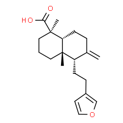 ChemSpider 2D Image | (1R,4aS,5S,8aR)-5-[2-(3-Furyl)ethyl]-1,4a-dimethyl-6-methylenedecahydro-1-naphthalenecarboxylic acid | C20H28O3