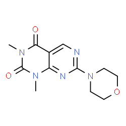 ChemSpider 2D Image | 1,3-Dimethyl-7-(4-morpholinyl)pyrimido[4,5-d]pyrimidine-2,4(1H,3H)-dione | C12H15N5O3