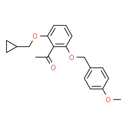 ChemSpider 2D Image | 1-{2-(Cyclopropylmethoxy)-6-[(4-methoxybenzyl)oxy]phenyl}ethanone | C20H22O4
