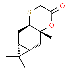 ChemSpider 2D Image | (4aR,5aR,6aS,7aR)-6,6,7a-Trimethylhexahydro-4aH-cyclopropa[g][1,4]benzoxathiin-2(3H)-one | C12H18O2S