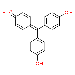 ChemSpider 2D Image | {4-[Bis(4-hydroxyphenyl)methylene]-2,5-cyclohexadien-1-ylidene}oxonium | C19H15O3