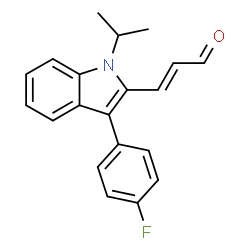 ChemSpider 2D Image | 1-Isopropyl-2-acrolein-3-(4-fluorophenyl)-indole | C20H18FNO