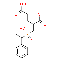 ChemSpider 2D Image | 2-{[Hydroxy(1-phenylethyl)phosphoryl]methyl}pentanedioic acid | C14H19O6P