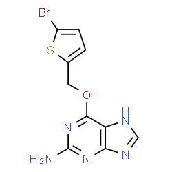ChemSpider 2D Image | 6-[(5-Bromo-2-thienyl)methoxy]-7H-purin-2-amine | C10H8BrN5OS