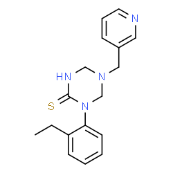 ChemSpider 2D Image | 1-(2-Ethylphenyl)-5-(3-pyridinylmethyl)-1,3,5-triazinane-2-thione | C17H20N4S
