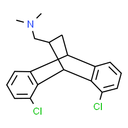 ChemSpider 2D Image | 1-(3,13-Dichlorotetracyclo[6.6.2.0~2,7~.0~9,14~]hexadeca-2,4,6,9,11,13-hexaen-15-yl)-N,N-dimethylmethanamine | C19H19Cl2N