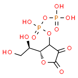 ChemSpider 2D Image | (2R)-2-[(1R)-1,2-Dihydroxyethyl]-4,5-dioxotetrahydro-3-furanyl trihydrogen diphosphate | C6H10O12P2