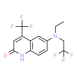 ChemSpider 2D Image | 6-[ethyl(2,2,2-trifluoroethyl)amino]-4-(trifluoromethyl)quinolin-2-ol | C14H12F6N2O