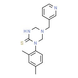 ChemSpider 2D Image | 1-(2,4-Dimethylphenyl)-5-(3-pyridinylmethyl)-1,3,5-triazinane-2-thione | C17H20N4S