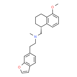 ChemSpider 2D Image | (R)-2-(Benzofuran-6-yl)-N-((5-methoxy-1,2,3,4-tetrahydronaphthalen-1-yl)methyl)-N-methylethanamine | C23H27NO2