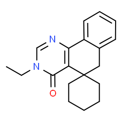 ChemSpider 2D Image | 3-Ethyl-3H-spiro[benzo[h]quinazoline-5,1'-cyclohexan]-4(6H)-one | C19H22N2O