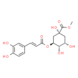 ChemSpider 2D Image | Methyl (1R,3S,4S,5S)-3-{[(2E)-3-(3,4-dihydroxyphenyl)-2-propenoyl]oxy}-1,4,5-trihydroxycyclohexanecarboxylate | C17H20O9