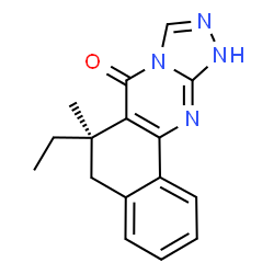 ChemSpider 2D Image | (6R)-6-Ethyl-6-methyl-6,11-dihydrobenzo[h][1,2,4]triazolo[3,4-b]quinazolin-7(5H)-one | C16H16N4O