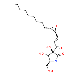 ChemSpider 2D Image | (3S,4S,5S)-3,4-Dihydroxy-5-(hydroxymethyl)-3-{(2E)-3-[(2S,3S)-3-nonyl-2-oxiranyl]-2-propenoyl}-2-pyrrolidinone | C19H31NO6