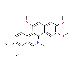 ChemSpider 2D Image | 2,3,7,8,11-Pentamethoxy-5-methylbenzo[c]phenanthridinium | C23H24NO5