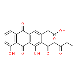 ChemSpider 2D Image | aklanonic acid | C21H16O8