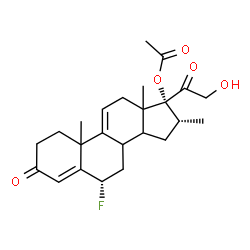 ChemSpider 2D Image | (6alpha,8xi,10xi,13xi,14xi,16alpha)-6-Fluoro-21-hydroxy-16-methyl-3,20-dioxopregna-4,9(11)-dien-17-yl acetate | C24H31FO5