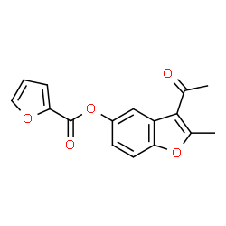 ChemSpider 2D Image | 3-Acetyl-2-methyl-1-benzofuran-5-yl 2-furoate | C16H12O5
