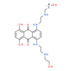 ChemSpider 2D Image | 1,4-Dihydroxy-5-[(2-{[2-hydroxy(2-~11~C)ethyl]amino}ethyl)amino]-8-({2-[(2-hydroxyethyl)amino]ethyl}amino)-9,10-anthraquinone | C2111CH28N4O6