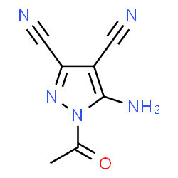 ChemSpider 2D Image | 1-Acetyl-5-amino-1H-pyrazole-3,4-dicarbonitrile | C7H5N5O