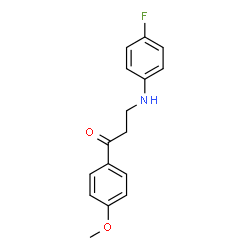 ChemSpider 2D Image | 3-(4-fluoroanilino)-1-(4-methoxyphenyl)-1-propanone | C16H16FNO2