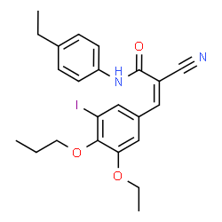 ChemSpider 2D Image | (2Z)-2-Cyano-3-(3-ethoxy-5-iodo-4-propoxyphenyl)-N-(4-ethylphenyl)acrylamide | C23H25IN2O3