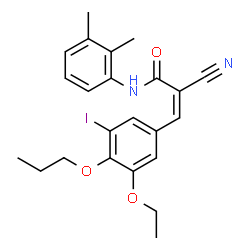 ChemSpider 2D Image | (2Z)-2-Cyano-N-(2,3-dimethylphenyl)-3-(3-ethoxy-5-iodo-4-propoxyphenyl)acrylamide | C23H25IN2O3