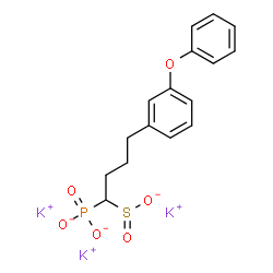 ChemSpider 2D Image | Tripotassium 4-(3-phenoxyphenyl)-1-phosphonato-1-butanesulfinate | C16H16K3O6PS