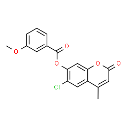 ChemSpider 2D Image | 6-Chloro-4-methyl-2-oxo-2H-chromen-7-yl 3-methoxybenzoate | C18H13ClO5