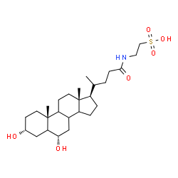ChemSpider 2D Image | 2-{[(3alpha,6alpha,8xi,9xi,14xi,17alpha,20S)-3,6-Dihydroxy-24-oxocholan-24-yl]amino}ethanesulfonic acid | C26H45NO6S