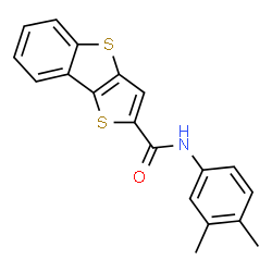 ChemSpider 2D Image | N-(3,4-Dimethylphenyl)thieno[3,2-b][1]benzothiophene-2-carboxamide | C19H15NOS2