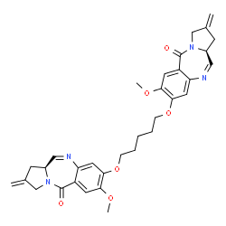 ChemSpider 2D Image | (11aS,11a'S)-8,8'-[1,5-Pentanediylbis(oxy)]bis(7-methoxy-2-methylene-1,2,3,11a-tetrahydro-5H-pyrrolo[2,1-c][1,4]benzodiazepin-5-one) | C33H36N4O6