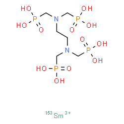 ChemSpider 2D Image | Phosphonic acid, [1,2-ethanediylbis[nitrilobis(methylene)]]tetrakis-, samarium(3+)-~153~Sm salt (1:1) | C6H20N2O12P4153Sm