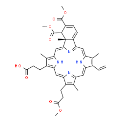ChemSpider 2D Image | 3-[(1Z,7Z,12Z,16Z,23S,24R)-22,23-Bis(methoxycarbonyl)-9-(3-methoxy-3-oxopropyl)-4,10,15,24-tetramethyl-14-vinyl-25,26,27,28-tetraazahexacyclo[16.6.1.1~3,6~.1~8,11~.1~13,16~.0~19,24~]octacosa-1,3,5,7,9
,11(27),12,14,16,18(25),19,21-dodecaen-5-yl]propanoic acid | C41H42N4O8