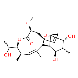 ChemSpider 2D Image | (1R,3R,4R,5R,6R,7S,8R,11S,13S,16S,17R,18Z)-4,6-Dihydroxy-16-[(1R)-1-hydroxyethyl]-13-methoxy-5,17,19-trimethyl-2,15-dioxatetracyclo[9.8.0.0~1,7~.0~3,8~]nonadeca-9,18-dien-14-one | C23H34O7