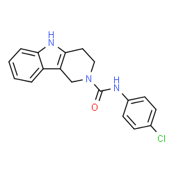 ChemSpider 2D Image | N-(4-Chlorophenyl)-1,3,4,5-tetrahydro-2H-pyrido[4,3-b]indole-2-carboxamide | C18H16ClN3O
