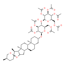 ChemSpider 2D Image | (3beta,5alpha,25R)-Spirostan-3-yl 2,3,6-tri-O-acetyl-4-O-(2,3,4,6-tetra-O-acetyl-beta-D-glucopyranosyl)-beta-D-glucopyranoside | C53H78O20