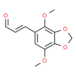 ChemSpider 2D Image | (2E)-3-(4,7-Dimethoxy-1,3-benzodioxol-5-yl)acrylaldehyde | C12H12O5