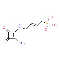 ChemSpider 2D Image | {(2E)-4-[(2-Amino-3,4-dioxo-1-cyclobuten-1-yl)amino]-2-buten-1-yl}phosphonic acid | C8H11N2O5P